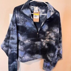 Nike Black and Blue Fleece Jacket